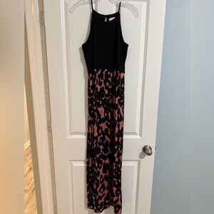 LOFT Black and Mauve Maxi Dress